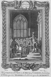 Król Karol I w Izbie Gmin, c1787