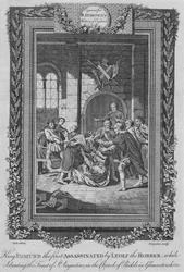 Król Edmund I zamordowany przez Leolfa Rozbójnika, ok. 1787