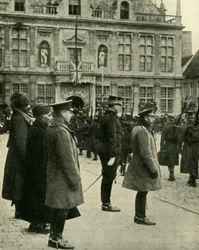 Król Jerzy V w Furnes, Belgia, I wojna światowa, 4 grudnia 1914, 1920.