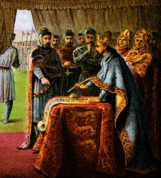 Król Jan i Magna Carta, 1215, c1850