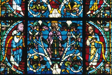 Król Salomon, witraż, katedra w Chartres, Francja, 1145-1155