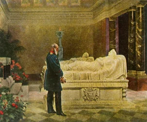 Król Wilhelm I przy grobie rodziców, 19 lipca 1870, 1936.