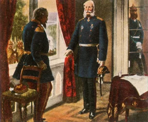 Król Wilhelm i cesarz Napoleon po bitwie pod Sedanem, 2 września 1870, 1936.
