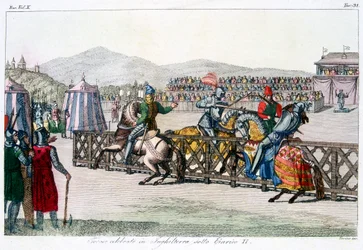 Rycerze potyczki na turnieju, XII w., ok. 1815 r.