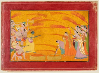 Kryszna świętuje Holi, c. 1770.