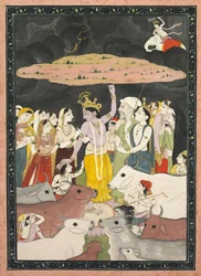 Kryszna podnoszący górę Govardhana, ok. 1930 r. 1780-1790.