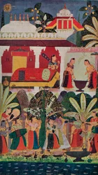 Kryszna i gopi gopi na Święcie Wiosny, XVII wiek, 1929