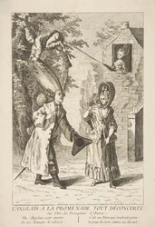 Anglik na promenadzie dość zakłopotany, 1720-75.