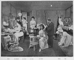 Ubieranie się w loży, 1900