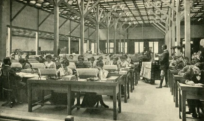 Lady Clerks spisujące amerykański spis ludności, 1901.