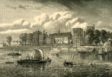 Pałac Lambeth od strony rzeki, 1709, c1878.