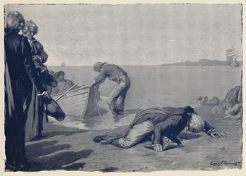 Lądowanie Paoli na ziemi korsykańskiej, koniec XVIII wieku, 1896 r.
