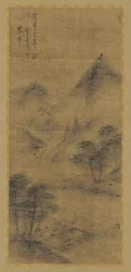 Krajobraz: szczyty górskie i potok, dynastia Ming, 1368-1644.
