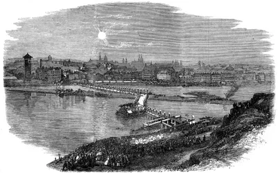 Wmurowanie kamienia węgielnego pod nowy most w Pradze, Czechy, 1865