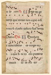Kartka z Graduału z muzyką wers. 1420-1450.