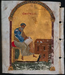 Karta z Lekcjonarza ze św. Mateuszem, 1057-1063.