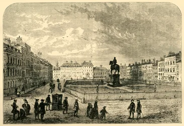 Plac Leicester, około 1750, 1881.