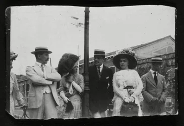 Leon Bakst, rosyjski artysta i projektant i impresario baletu Serge Diagilev, c1910