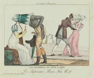 Niewidzialni jeden-na-jeden-jeden-na-jeden z Poke Bonnets, 1805.