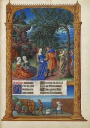 Les Très Riches Heures du Duc de Berry, Folio 57r - Ucieczka do Egiptu