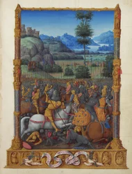 Les Très Riches Heures du Duc de Berry, Folio 95r - Zwycięstwo Dawida