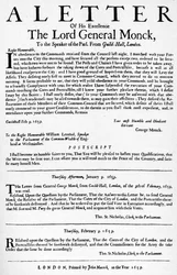 List generała Moncka do przewodniczącego Izby Gmin, 1659 1903