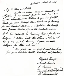 List napisany do ministra spraw wewnętrznych Johna Russella 1792-1878 przez żony męczenników z Tolpuddle,