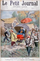 Li Hung-chang eskortowany przez wojska rosyjskie i japońskie, Chiny, 1900