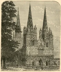 Katedra w Lichfield - Front Zachodni, 1898.