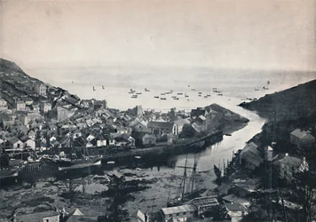 Looe - Widok ze wzgórz, ukazujący ujście, 1895