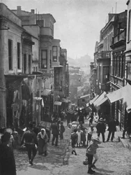 Patrząc w dół Step Street, Konstantynopol, 1913