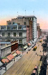 Patrząc na północ wzdłuż Third Street, Portland, Oregon, USA, ok. 1900