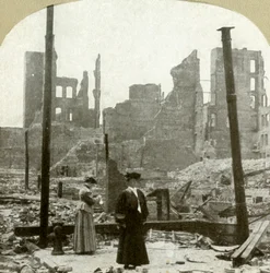 Patrząc na północny wschód od rogu Ellis i Powell Sts, 1906.