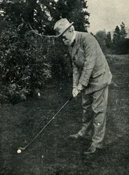 Lord Avebury ostatnio zabrał się do golfa, 1901.