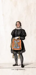 Strażnik Pieczęci Lorda, projekt kostiumu do sztuki Szekspira, Henryk VIII, XIX w.
