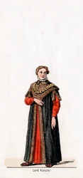 Lord kanclerz, projekt kostiumu do sztuki Szekspira, Henryk VIII, XIX w.