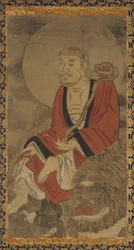 Luohan i lew, dynastia Ming, 1368-1644.
