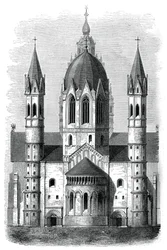 Katedra w Moguncji, Ren, Niemcy, XII i XIII wiek, 1870