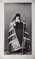 Makarios, arcybiskup klasztoru św Pantelejmona na Górze Athos, Grecja, lata 70. XIX wieku