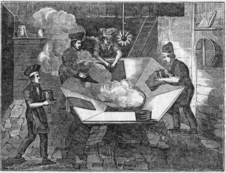 Robienie czapek bobrowych, 1835