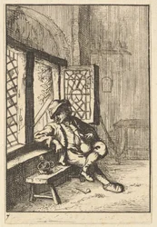 Człowiek siedzący przy oknie kopia, 1610-85.