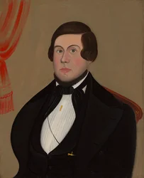 Mężczyzna ze złotym ołówkiem, ca. 1850.