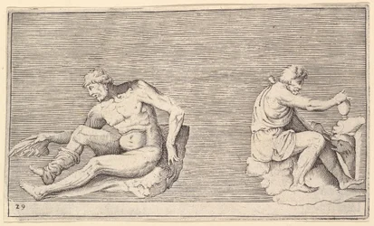 Człowiek ze skrzydłem, Człowiek z wazą i psem, wydana 1599-1622.