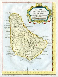 Mapa Barbadosu, ok. 1764 r.