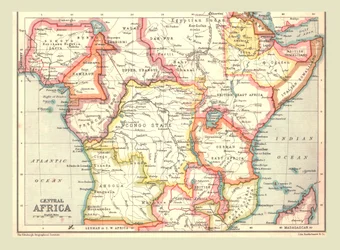 Mapa Afryki Środkowej, 1902.