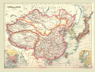 Mapa Chin i Japonii, 1902