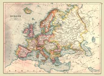 Mapa Europy, 1902.