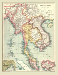 Mapa dalszych Indii, 1902.