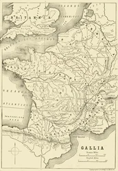 Mapa Galii i części Wielkiej Brytanii, 1890.