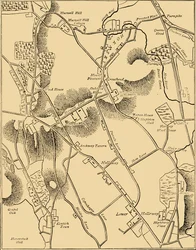 Mapa Hornsey i sąsiedztwa z 1819 r., ok. 1876 r.